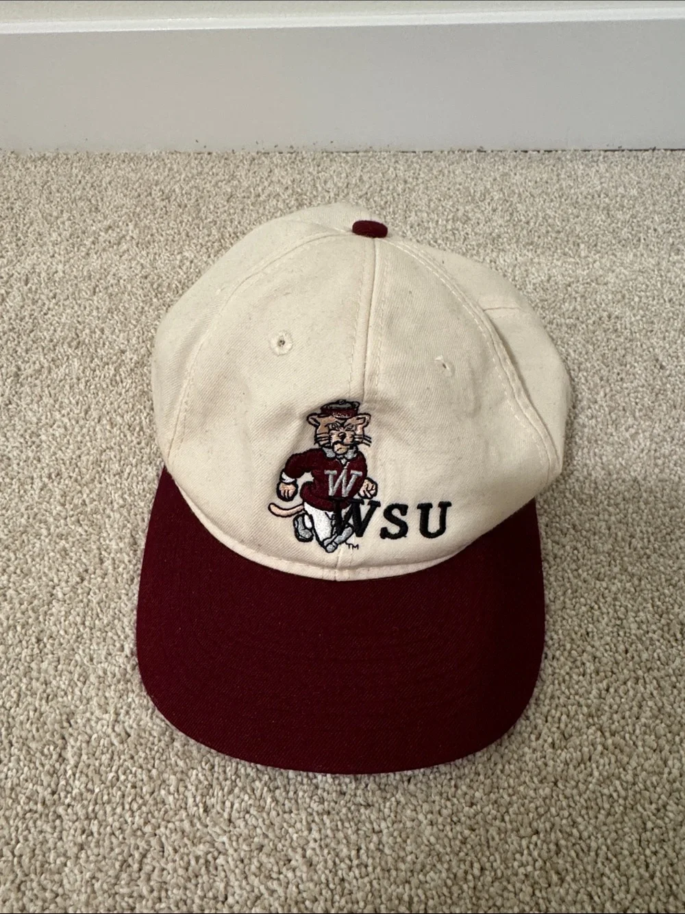 WSU Two-Tone Maroon and Cream Baseball Cap